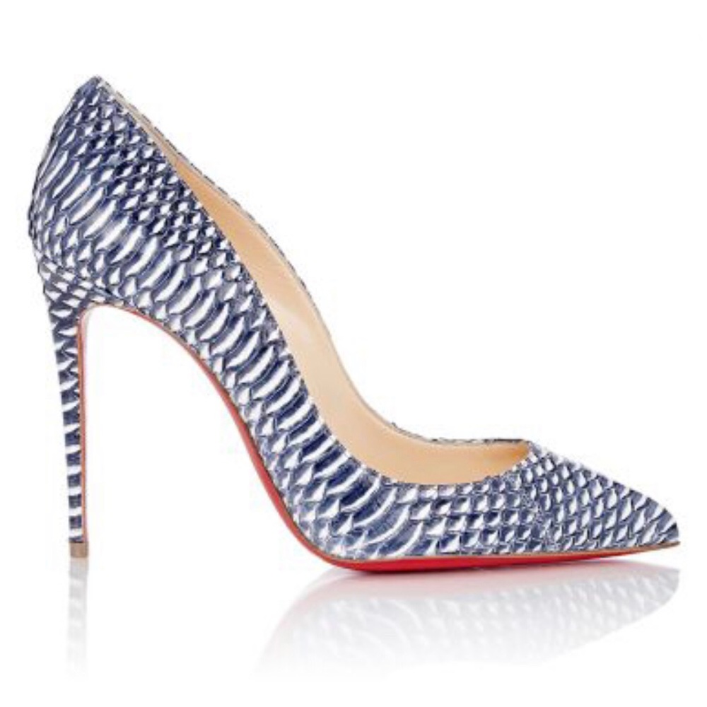 Christian Louboutin 100 Watersnake rocaille heels